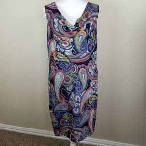 Tommy Hilfiger Blue Paisley Drape Dress Size 1X